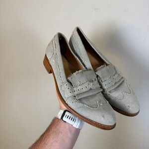 The Office of Angela Scott Denim Wingtip Kiltie Loafers mrs. Madisson size 41